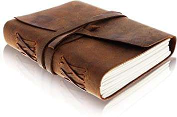 Classic Foldover Handmade Brown Leather Journal