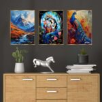 Set of Three Wall Paintings for Wall Dacoration Golden Framed Wall Paintings for Living Room & Bedroom Wall Art for Home Decoration & Office Wall Décor (24x18 inch CH-GD3-1) - AllHandmadeGoods