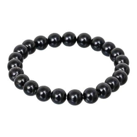 Black Tourmaline crystal beaded bracelet for protection, grounding, and negative energy removal