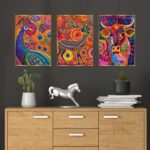 Set of Three Wall Paintings for Wall Dacoration Golden Framed Wall Paintings for Living Room & Bedroom Wall Art for Home Decoration & Office Wall Décor (18x12 inch CH-GD3-7) - AllHandmadeGoods