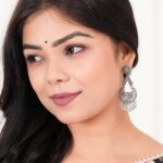 Women's Traditional Silver AZ838-OXidised Chandbali Ethnic Design Jhumka/Jhumki Earrings for Women - AllHandmadeGoods