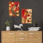 Set of Two Wall Paintings for Wall Dacoration Golden Framed Wall Paintings for Living Room & Bedroom Wall Art for Home Decoration & Office Wall Décor (14x11 inch CH-GD2-3) - AllHandmadeGoods