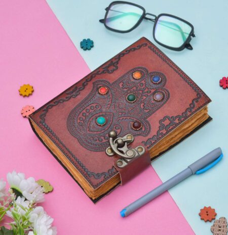 Ruby Wolf Handmade Leather Journal – Courage Edition