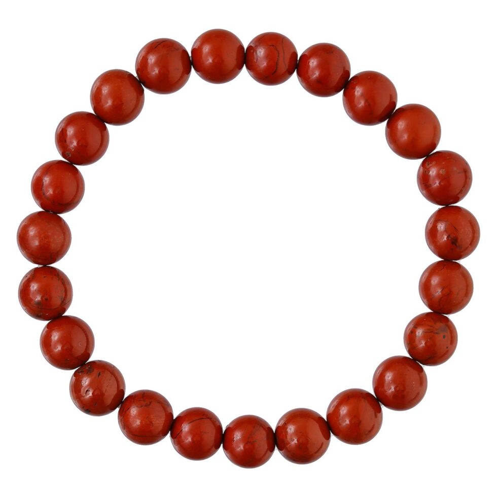 Natural red jasper beaded bracelet for grounding, protection, healing energy, and spiritual balance