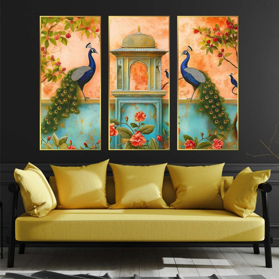 Set of Two Wall Paintings for Wall Dacoration Golden Framed Wall Paintings for Living Room & Bedroom Wall Art for Home Decoration & Office Wall Décor (14x11 inch CH-GD2-22) - AllHandmadeGoods