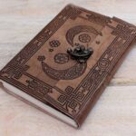 Celestial Moon Phase Brown Leather Diary - AllHandmadeGoods