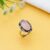 Rose quartz oval gemstone ring with antique silver setting for women’s jewellery"