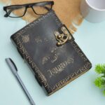 Journey Script Embossed Vintage Leather Diary