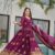 Women’s Ethnic Anarkali Style Floor-Length Gown in Magenta with Golden Zari Embroidery – Festive & Wedding Wear - AllHandmadeGoods