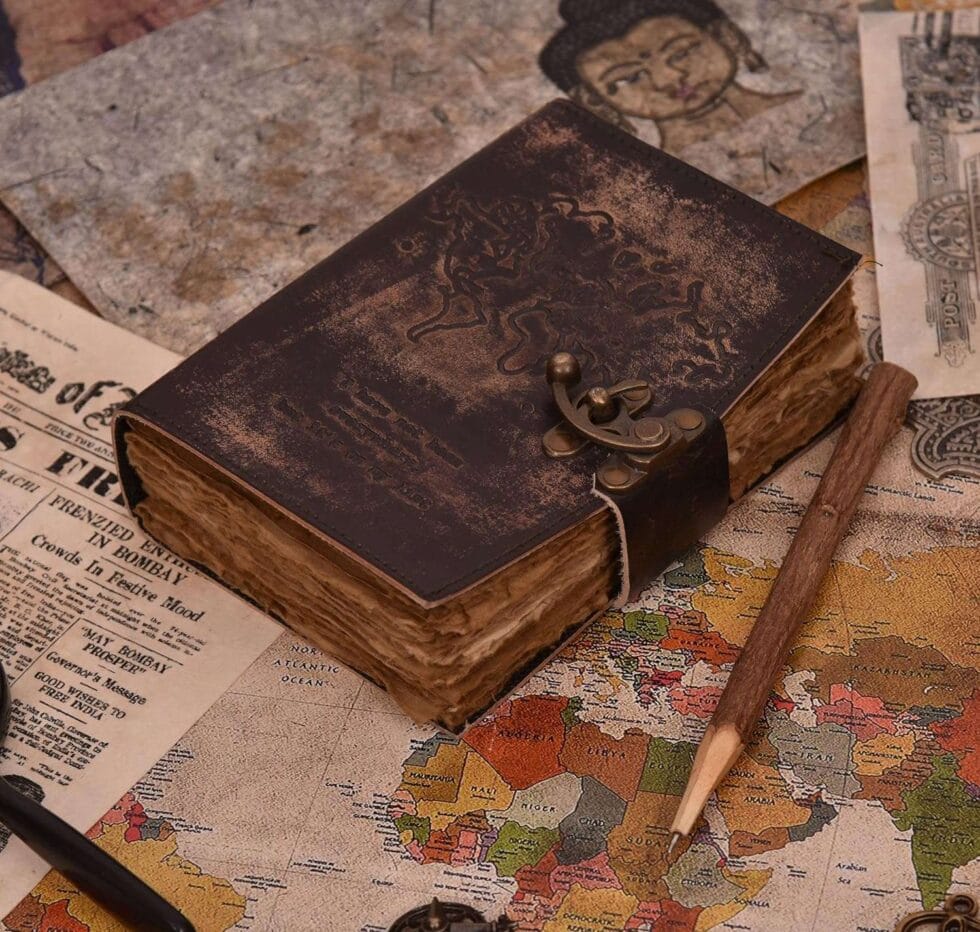 Classic Antique Lock Leather Journal – Dark Brown - AllHandmadeGoods