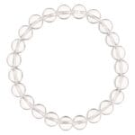 Clear quartz crystal bead bracelet for healing, clarity, meditation, and positive energy"