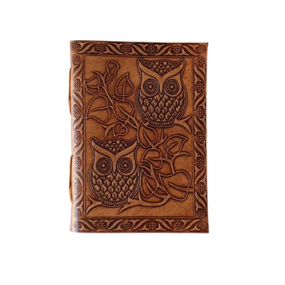 Owl Garden Handmade Leather Journal - AllHandmadeGoods