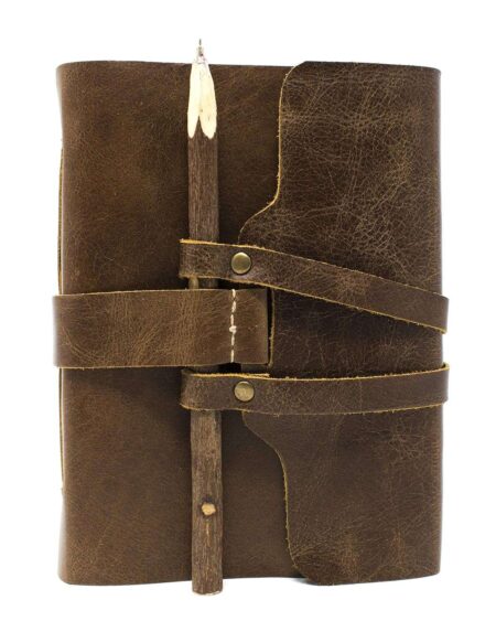Rustic Wrap-Around Dark Brown Leather Journal