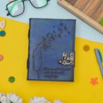 Sky Voyage Handmade Blue Leather Travel Journal - AllHandmadeGoods