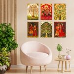 Set of Six Wall Paintings for Wall Dacoration Golden Framed Wall Paintings for Living Room & Bedroom Wall Art for Home Decoration & Office Wall Décor (13x10 inch CH-GD6-10) - AllHandmadeGoods