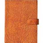 Classic Floral Pattern Tan Leather Journal - AllHandmadeGoods