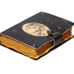 Celestial Moon Phase Black Leather Journal