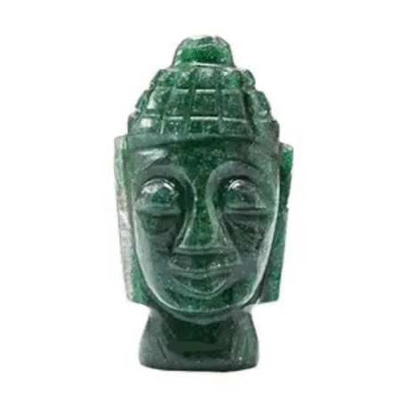 Green Aventurine Buddha head idol for meditation, healing, and home decor