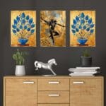 Set of Three Wall Paintings for Wall Dacoration Golden Framed Wall Paintings for Living Room & Bedroom Wall Art for Home Decoration & Office Wall Décor (24x18 inch CH-GD3-10) - AllHandmadeGoods