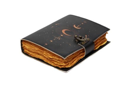 Crescent Moon Magic Leather Journal – Vintage Black