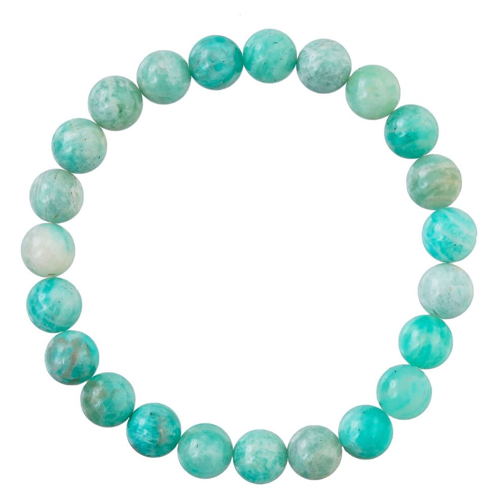 Amazonite crystal beaded bracelet for harmony, truth, and emotional healing energy