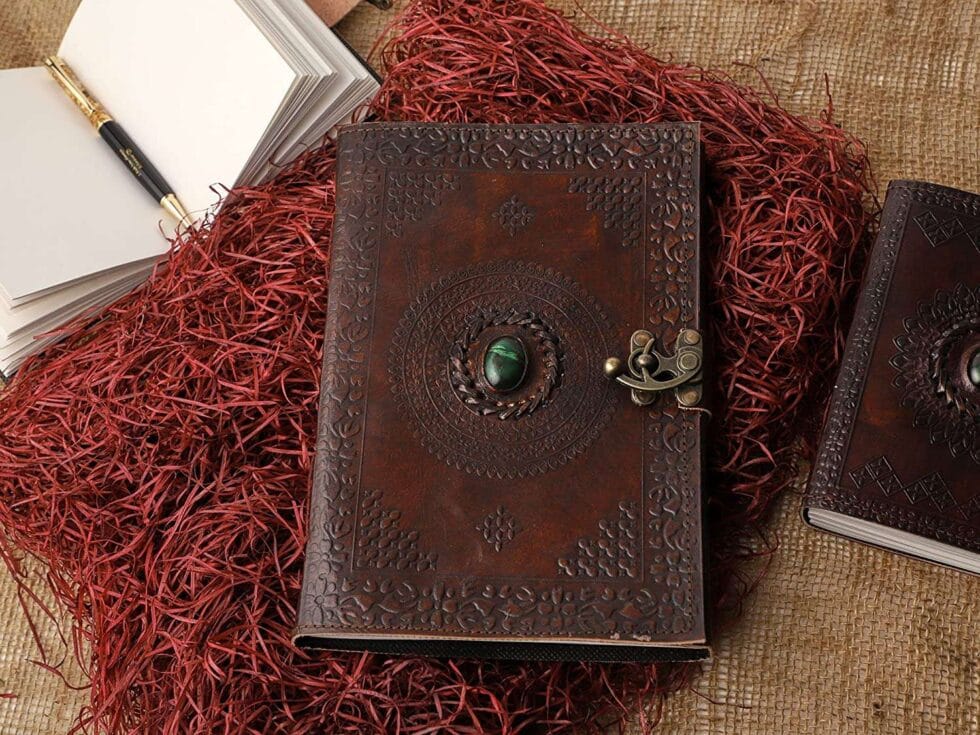 Emerald Mandala Handmade Leather Journal - AllHandmadeGoods