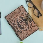 Rose Garden Embossed Brown Leather Journal