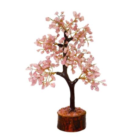 Rose Quartz gemstone crystal tree for love, harmony, vastu, and home decor