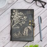 Romantic Bicycle Couple Leather Diary – Make It Happen Edition - AllHandmadeGoods