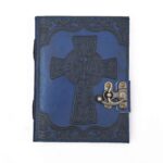 Celtic Cross Navy Leather Journal