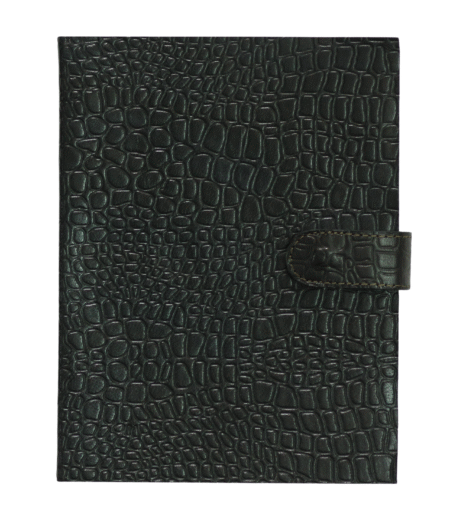 Black Croc-Texture Handmade Leather Journal