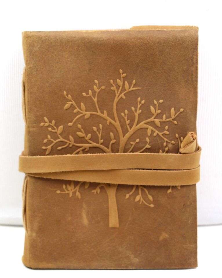 Tree of Life Tan Leather Journal - AllHandmadeGoods
