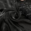 Women's Classic Black Shimmer Saree with All-Over Sequin Embellished Blouse Piece - AllHandmadeGoods