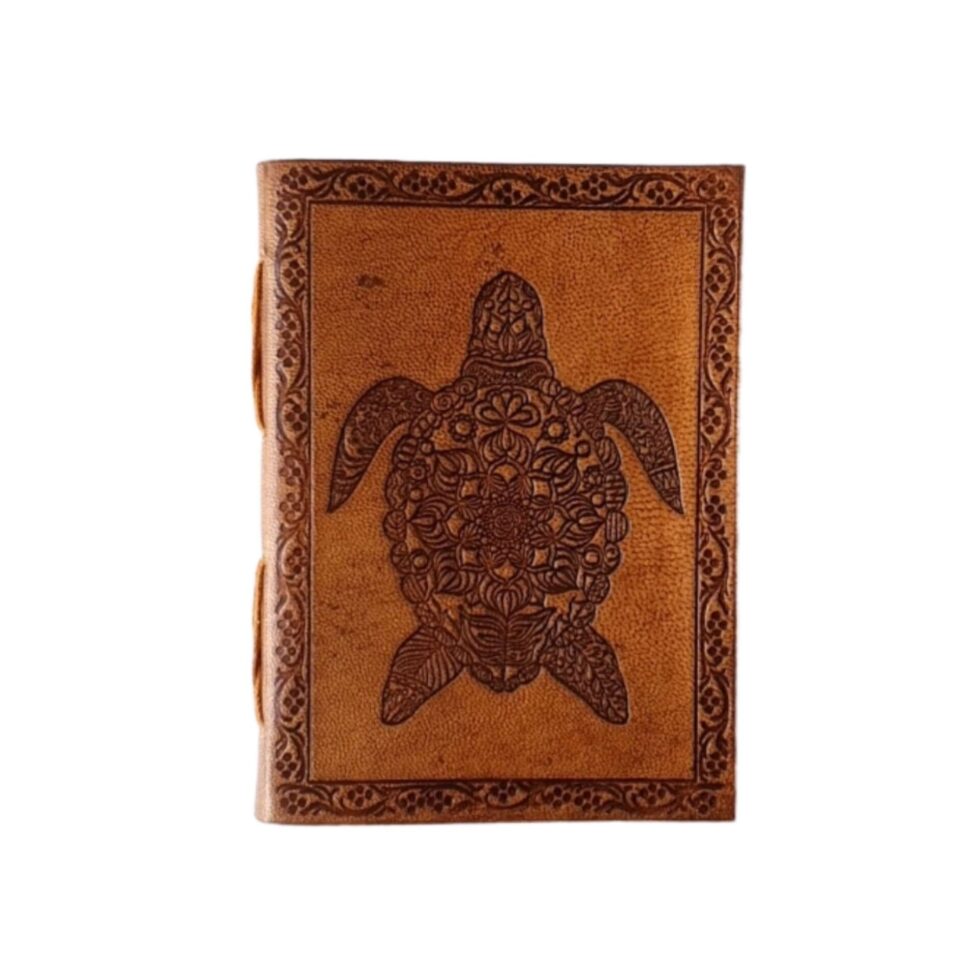 Sea Turtle Embossed Handmade Leather Journal - AllHandmadeGoods