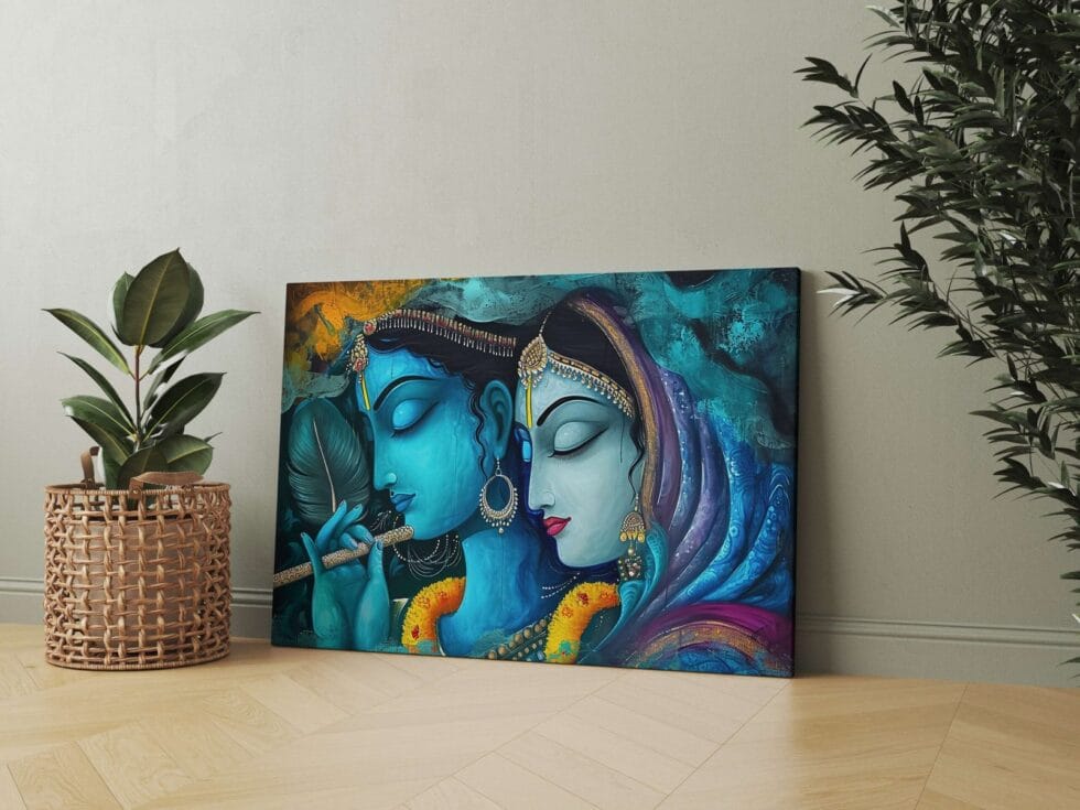 handmade canvas painting inspired by Diwali
