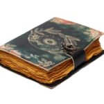 Mystic Blue Leather Journal with Ancient Tree Design