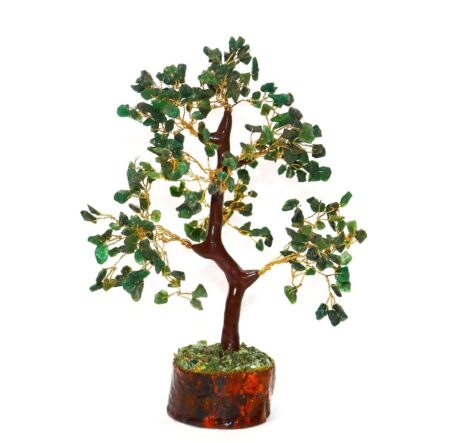 Green Aventurine gemstone crystal tree for vastu, feng shui, and prosperity home decor