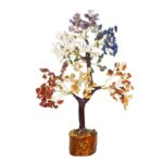 Seven Chakra gemstone crystal tree with natural healing stones for vastu, feng shui, and home decor