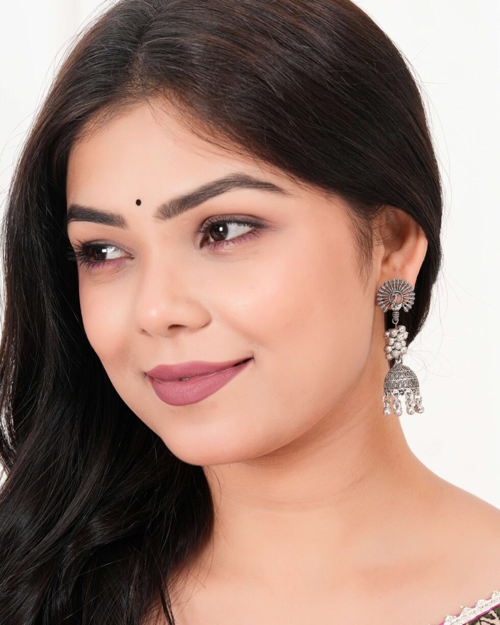 Women's Indian Bollywood Stylish AZ838-OXidised Earrings Traditional Ethnic Jhumka/Jhumki Earrings for Women Unique Design -AZ838-OX-ER7 - AllHandmadeGoods