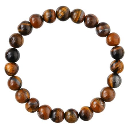 Tiger’s eye natural stone bead bracelet for protection, confidence, grounding, and positive energy