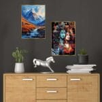 Set of Two Wall Paintings for Wall Dacoration Golden Framed Wall Paintings for Living Room & Bedroom Wall Art for Home Decoration & Office Wall Décor (14x11 inch CH-GD2-9)