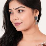 Women Traditional Silver AZ838-OXidised Jhumka Set | German Silver Chand Baliyan & Jhumkas Earrings for Women | Birthday & Anniversary Gift -AZ838-OX-ER46 - AllHandmadeGoods