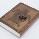 Sea Turtle Embossed Brown Leather Journal