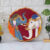 Traditional Pichwai elephant art on maroon background — handcrafted wall decor for a regal aesthetic.