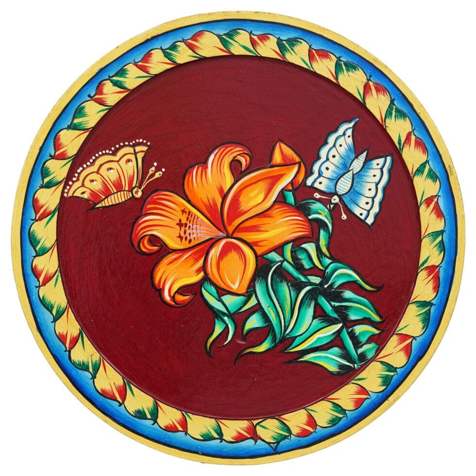 Artistic Pichwai-style flower painting – elegant traditional Indian wall decor for peaceful spaces.