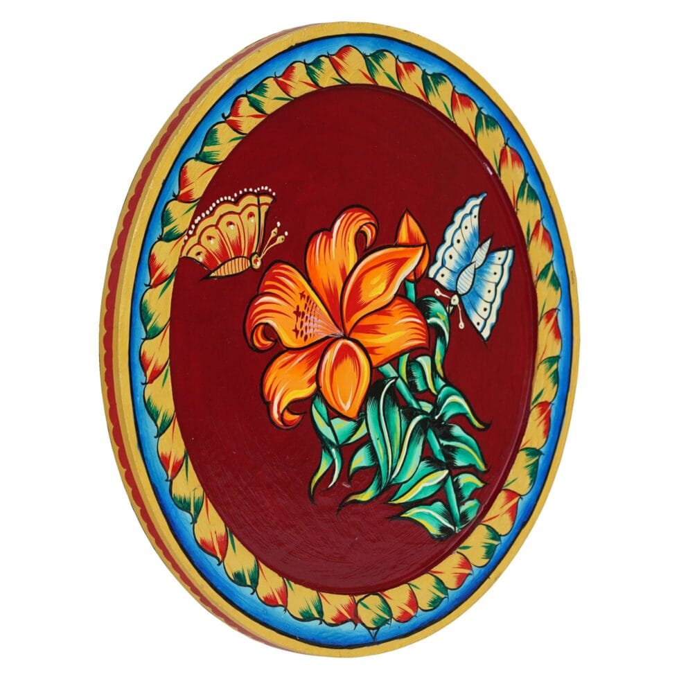 Colorful floral artwork with intricate design – modern folk art wall decor for gifting or display.