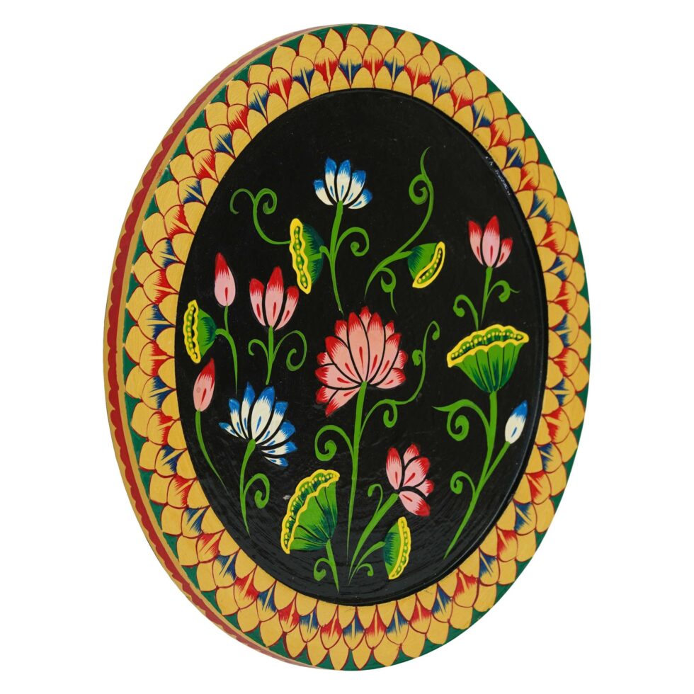 Handcrafted floral motif digital wall art – vibrant Indian folk decor for gifting or display.