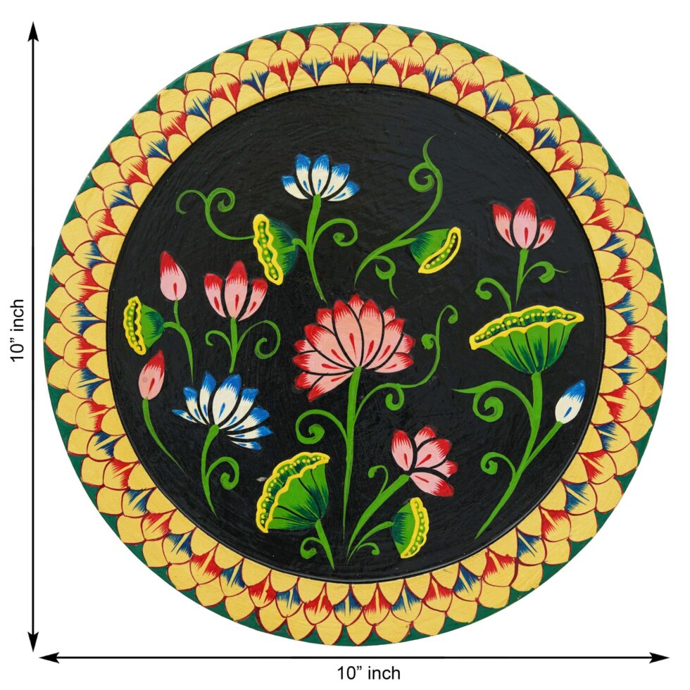 Beautiful multicolor floral Pichwai digital wall painting – cultural wall decor for pooja room or office.