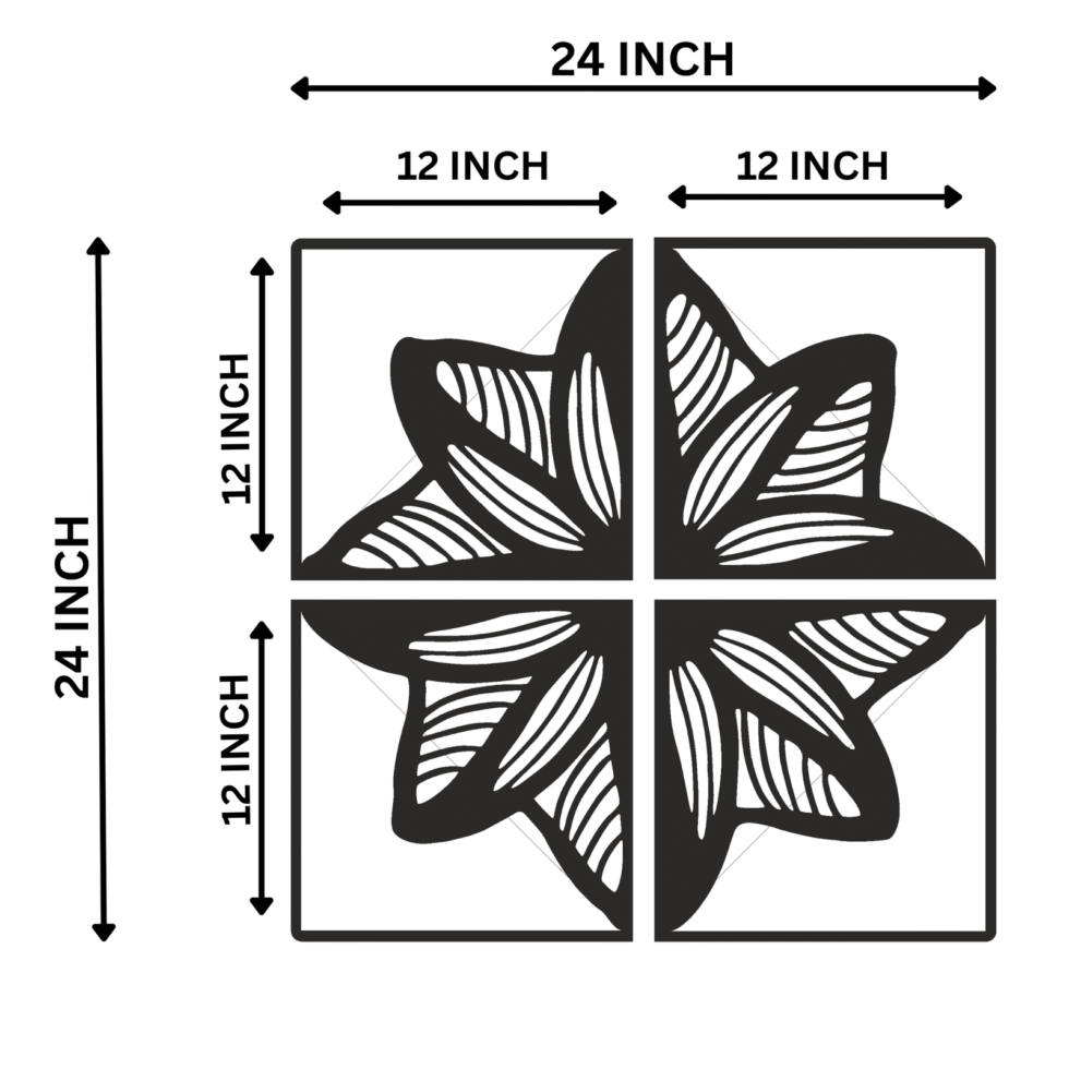Abstract flower design 3D metal artwork for living room wall decoration.