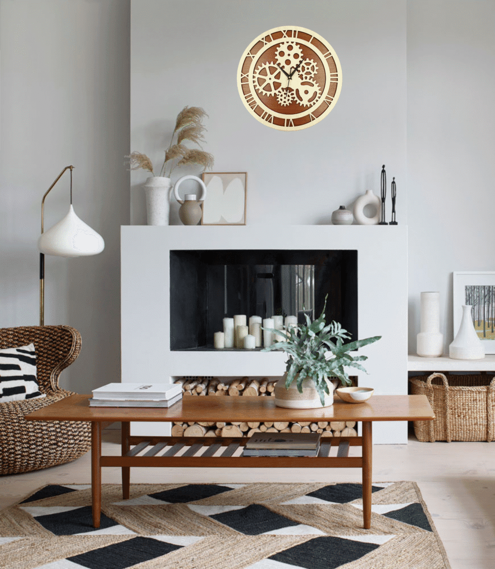 Wooden Silent Non-Ticking Wall Clock for Home Stylish Latest Designer Wall Clock for Home Living Room Bedroom Office Hall - AllHandmadeGoods